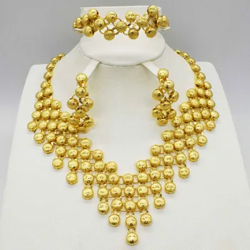 2019 Bridal Gift Nigerian Wedding African Beads Jewelry Set Brand Woman Fashion Dubai Gold Color Jewelry Set Wholesale Design
2019 Bridal Gift Nigerian Wedding African Beads Jewelry Set Brand Woman Fashion Dubai Gold Color Jewelry Set Wholesale Design