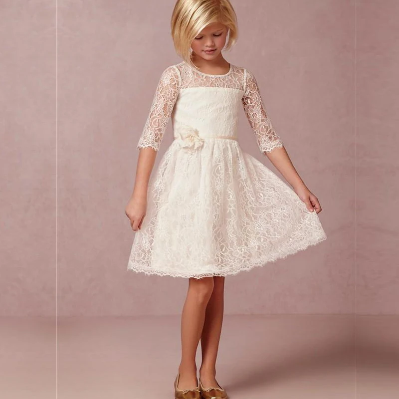 2019 Vintage Ivory Lace Flower Girl Dresses Half Sleeve Short First Communion Vestido De Daminha With Handmade Flowers Cheap
2019 Vintage Ivory Lace Flower Girl Dresses Half Sleeve Short First Communion Vestido De Daminha With Handmade Flowers Cheap