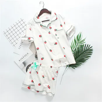 Cute women pijama sets sweet strawberry printed causal turn-down collar high quality cotton elegant sweet pajiamas for ladies
Cute women pijama sets sweet strawberry printed causal turn-down collar high quality cotton elegant sweet pajiamas for ladies