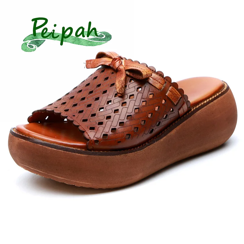PEIPAH 2019 Handmade Genuine Leather Women Slippers Retro Round Head Hollow Femme Shoes Butterfly-knot Summer Zapatillas Mujer
PEIPAH 2019 Handmade Genuine Leather Women Slippers Retro Round Head Hollow Femme Shoes Butterfly-knot Summer Zapatillas Mujer