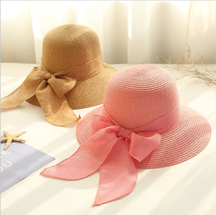 2019 New 50pcs Sunshade hat Sunscreen straw hat Female Summer Season Korean Ribbon Seaside Holiday Beach eaves hat
2019 New 50pcs Sunshade hat Sunscreen straw hat Female Summer Season Korean Ribbon Seaside Holiday Beach eaves hat