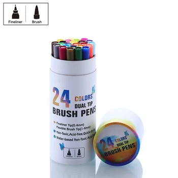 24 Colors Art Marker Pens Dual Tip Brush Pens for Watercolor Fineliner Drawing Painting Coloring Manga School Supplies
24 Colors Art Marker Pens Dual Tip Brush Pens for Watercolor Fineliner Drawing Painting Coloring Manga School Supplies