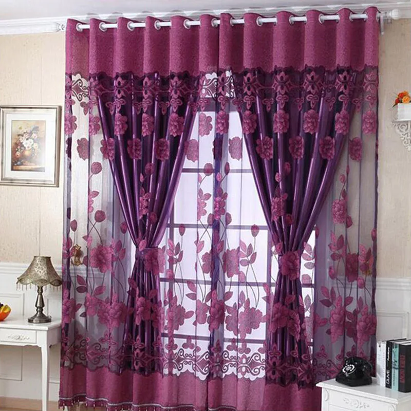 1 Piece Purple Tulle Curtain Shine Floral Embroidered Beaded Decorative Curtains Polyester Translucent Home Window Tulles Hot
1 Piece Purple Tulle Curtain Shine Floral Embroidered Beaded Decorative Curtains Polyester Translucent Home Window Tulles Hot