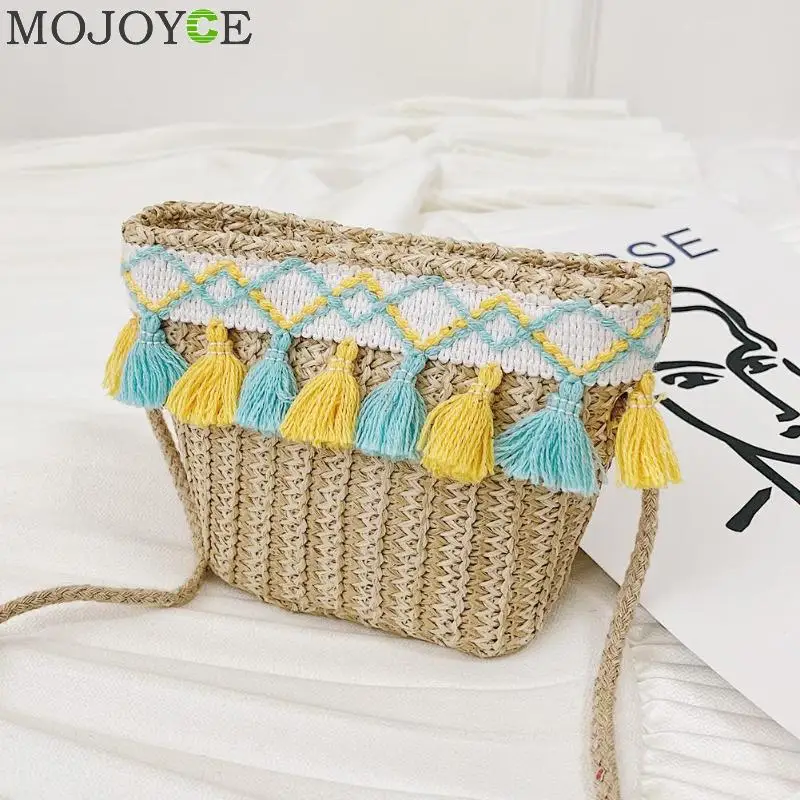 Fashion Tassel Decor Shoulder Messenger Handbags Straw Woven Kids Casual Summer Beach Crossbody Bags
Fashion Tassel Decor Shoulder Messenger Handbags Straw Woven Kids Casual Summer Beach Crossbody Bags