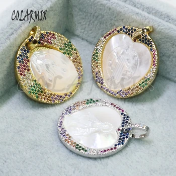 5 pieces Jesus pendant rainbow zircon necklace pendants wholesale jewelry for women pendants for DIY 5161 
5 pieces Jesus pendant rainbow zircon necklace pendants wholesale jewelry for women pendants for DIY 5161