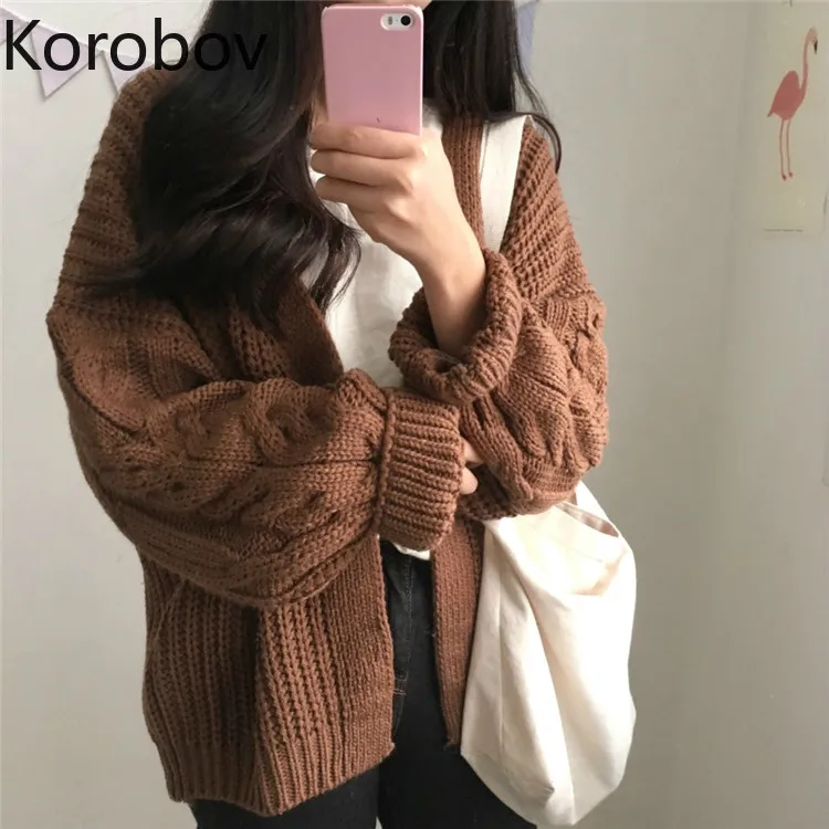Korobov Korean Oversize Women Sweater New Arrival Knitted Cardigans Outwear Tops Preppy Style Sueter Mujer Sweaters 78630
Korobov Korean Oversize Women Sweater New Arrival Knitted Cardigans Outwear Tops Preppy Style Sueter Mujer Sweaters 78630