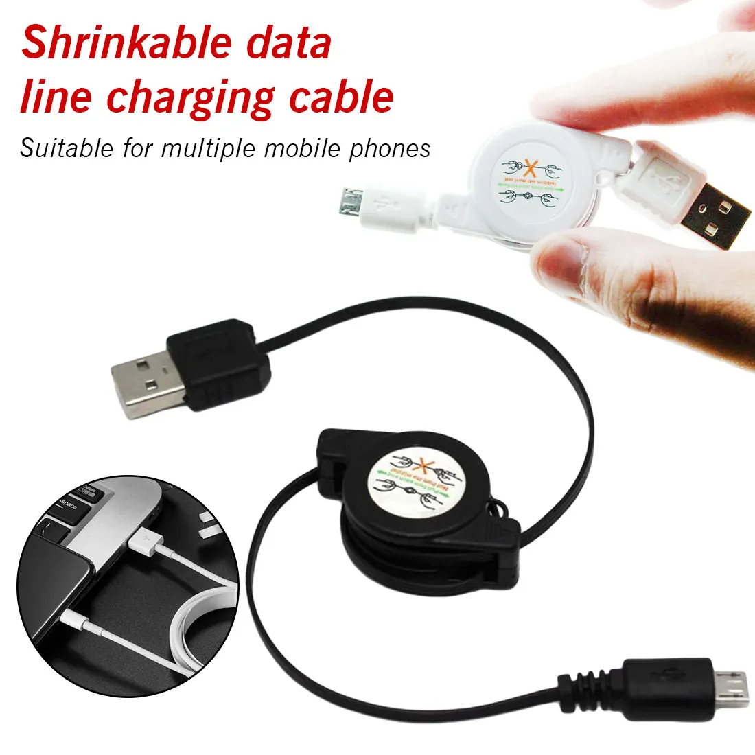 Retractable Micro USB Data Sync Charger Cable for Android Two-in-one Telescopic Data Cable Mini-USB Smart Devices USB Cable
Retractable Micro USB Data Sync Charger Cable for Android Two-in-one Telescopic Data Cable Mini-USB Smart Devices USB Cable