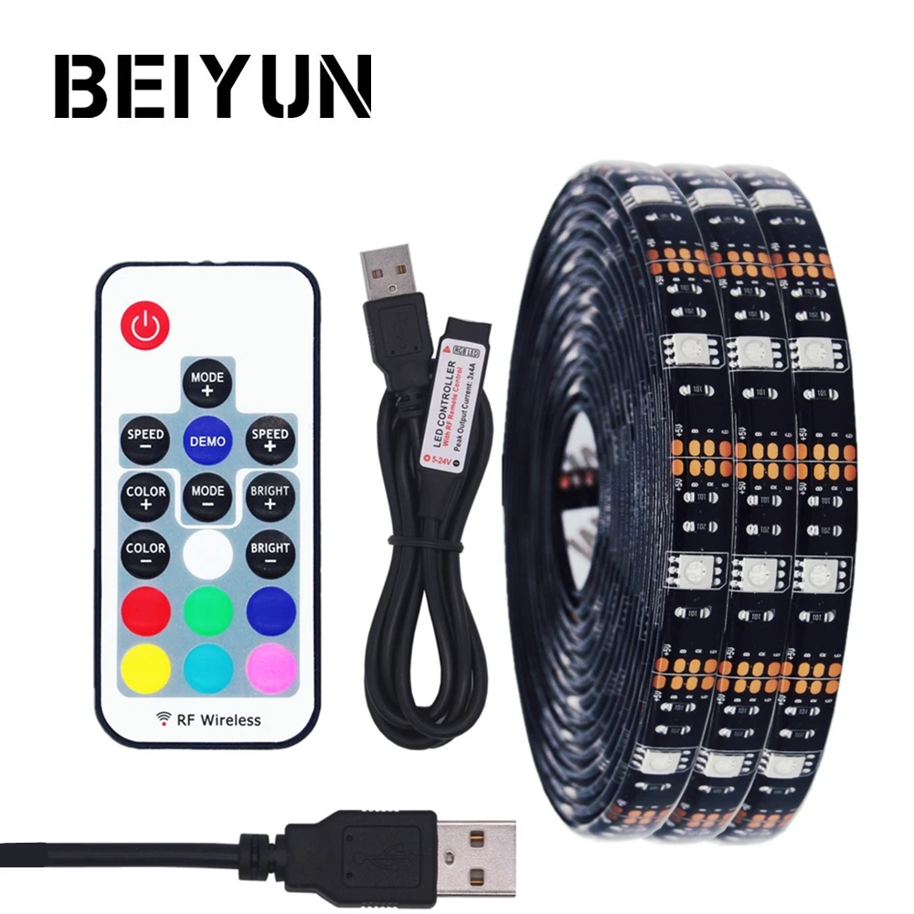 1M SMD RGB 5050 Waterproof LED Strip Light 60led DC 12V /& 44 Key Remote DIY LED