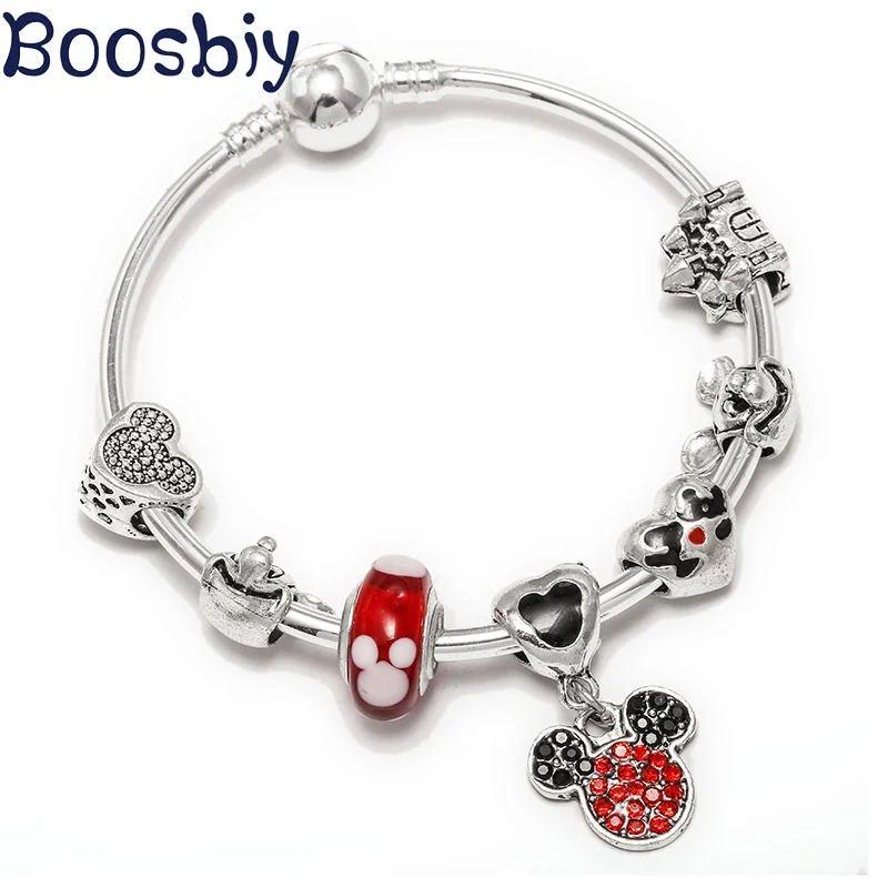 Boosbiy Silver Color Cartoon Lovely Mickey Charm Bracelet DIY Crystal Beads Brand Bracelet & Bangle For Women Jewelry Gift
Boosbiy Silver Color Cartoon Lovely Mickey Charm Bracelet DIY Crystal Beads Brand Bracelet & Bangle For Women Jewelry Gift