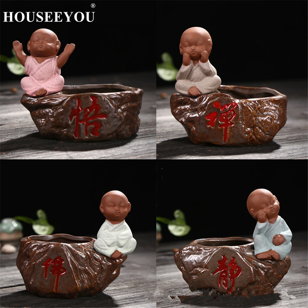Small Monk Buddha Zen Succulents Flower Pot Purple Clay Ceramic Ornaments Green Plants Vase Home Office Tabletop Decoration
Small Monk Buddha Zen Succulents Flower Pot Purple Clay Ceramic Ornaments Green Plants Vase Home Office Tabletop Decoration