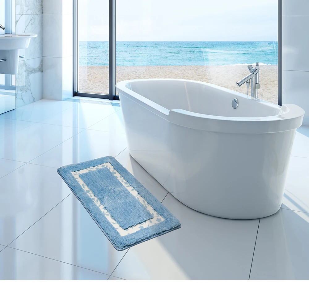 Microfiber&nylon Anti-slid Bathroom Mats Floral Bath Solid bathroom Floor mats Modern Carpet Rug tapis de bain 50*80cm TY-001 18
