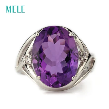 MELE Natural amethyst silver ring, oval 12mm*16mm,deep purple color and perfect cutting fire, romantic and popular ladies ring
MELE Natural amethyst silver ring, oval 12mm*16mm,deep purple color and perfect cutting fire, romantic and popular ladies ring