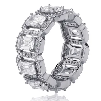 Europe and America Bling Gold Silver rectangular zircon hip hop ring HiphopRing full of Zircon men's ring For Men Jewelry 
Europe and America Bling Gold Silver rectangular zircon hip hop ring HiphopRing full of Zircon men's ring For Men Jewelry