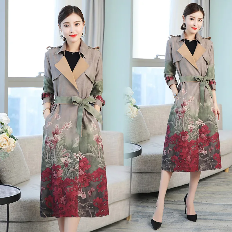 NEW Trench coat women 2019 Spring autumn printing long Suede Windbreaker fashion female Slim coats Plus size Trench Coats V609
NEW Trench coat women 2019 Spring autumn printing long Suede Windbreaker fashion female Slim coats Plus size Trench Coats V609
