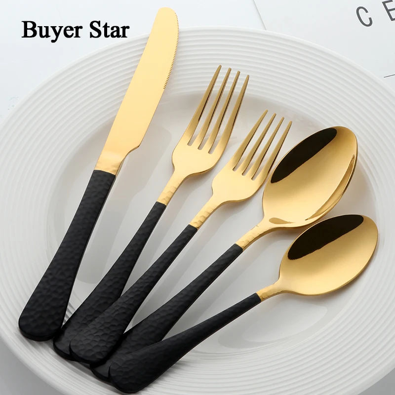 5Pcs Black Gold Dinnerware 18/10 Stainless Steel Tableware Super Quality Cutlery Sets Flatware Dessert Spoon Fork Knife
5Pcs Black Gold Dinnerware 18/10 Stainless Steel Tableware Super Quality Cutlery Sets Flatware Dessert Spoon Fork Knife