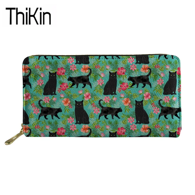 Thikin Brand Luxury Wallets Women Black Cat Floral Printing Long PU Leather Purse Ladies Fashion Phone Cash Holder Money Bag
Thikin Brand Luxury Wallets Women Black Cat Floral Printing Long PU Leather Purse Ladies Fashion Phone Cash Holder Money Bag