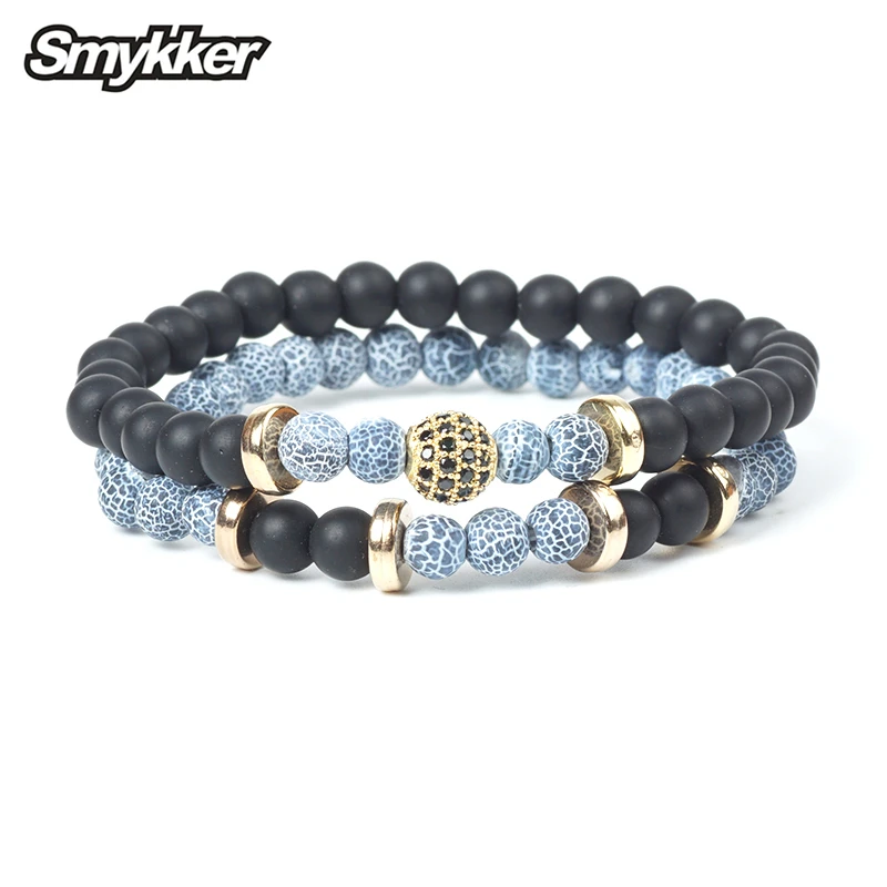2pcs/Sets Natural Stone Bracelet Men Micro Pave CZ Matte Agate Beads Cracked Weathered Onyx 8mm Charms Bracelets Couple Jewelry
2pcs/Sets Natural Stone Bracelet Men Micro Pave CZ Matte Agate Beads Cracked Weathered Onyx 8mm Charms Bracelets Couple Jewelry