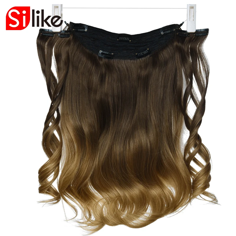 Silike Fish Line Clip in Hair Extensions Synthetic Long Wave Curly 18 inch Secret Invisible three Hairpieces Brown Blonde
Silike Fish Line Clip in Hair Extensions Synthetic Long Wave Curly 18 inch Secret Invisible three Hairpieces Brown Blonde