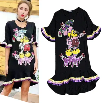Womens Asymmetric Summer O-neck Flare Sleeves Cartoon Embroidery Sequins Loose Ruffles Casual Party Ladies Long Blouses NS526
Womens Asymmetric Summer O-neck Flare Sleeves Cartoon Embroidery Sequins Loose Ruffles Casual Party Ladies Long Blouses NS526
