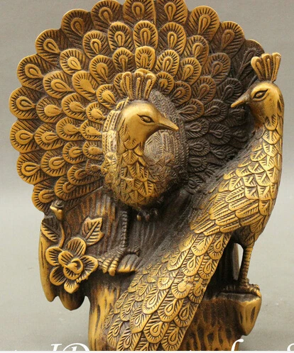 0 8" East Culture Chinese FengShui Bronze 2 Peacock Peafowl Bird Statue Sculpture
0 8" East Culture Chinese FengShui Bronze 2 Peacock Peafowl Bird Statue Sculpture
