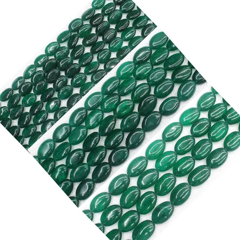 Фото Mini. Order is $7! 9x13-13x18mm Flat Oval Egg Shape Green Jades Round DIY Jewelry Making Loose Beads 15" | Украшения и