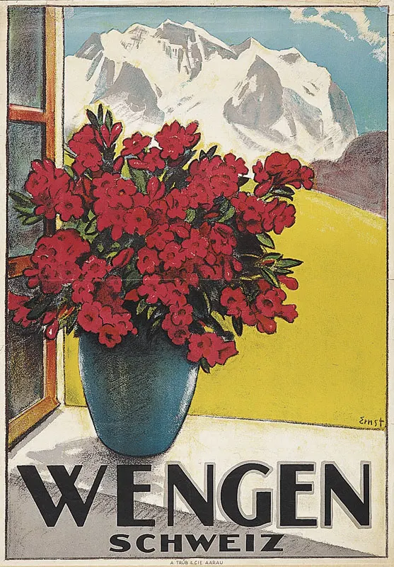 Switzerland Berne Tourism Posters Wengen Flowers Classic Wall Stickers Canvas Painting Vintage Poster Home Bar Decor Gift | Дом и сад