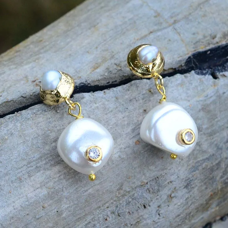 Stylish DIY Natural Stone Pearl Pendant Earrings For Women's Gift Jewelry Bohemian earrings
Stylish DIY Natural Stone Pearl Pendant Earrings For Women's Gift Jewelry Bohemian earrings
