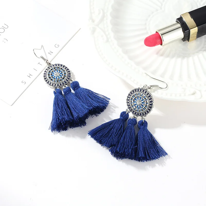 NEW Bohemian Sunflower tassel earrings for women Boho Ethnic Colorful Long fringed drop earring Charm fashion jewelry
NEW Bohemian Sunflower tassel earrings for women Boho Ethnic Colorful Long fringed drop earring Charm fashion jewelry