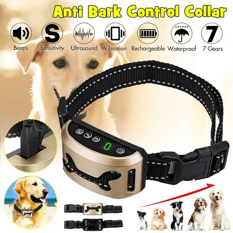 Sensitivity Adjustment Pet Rechargeable Anti Bark Collar Control Train Stop Barking Dog Waterproof Ultrasonic Training Collar
Sensitivity Adjustment Pet Rechargeable Anti Bark Collar Control Train Stop Barking Dog Waterproof Ultrasonic Training Collar