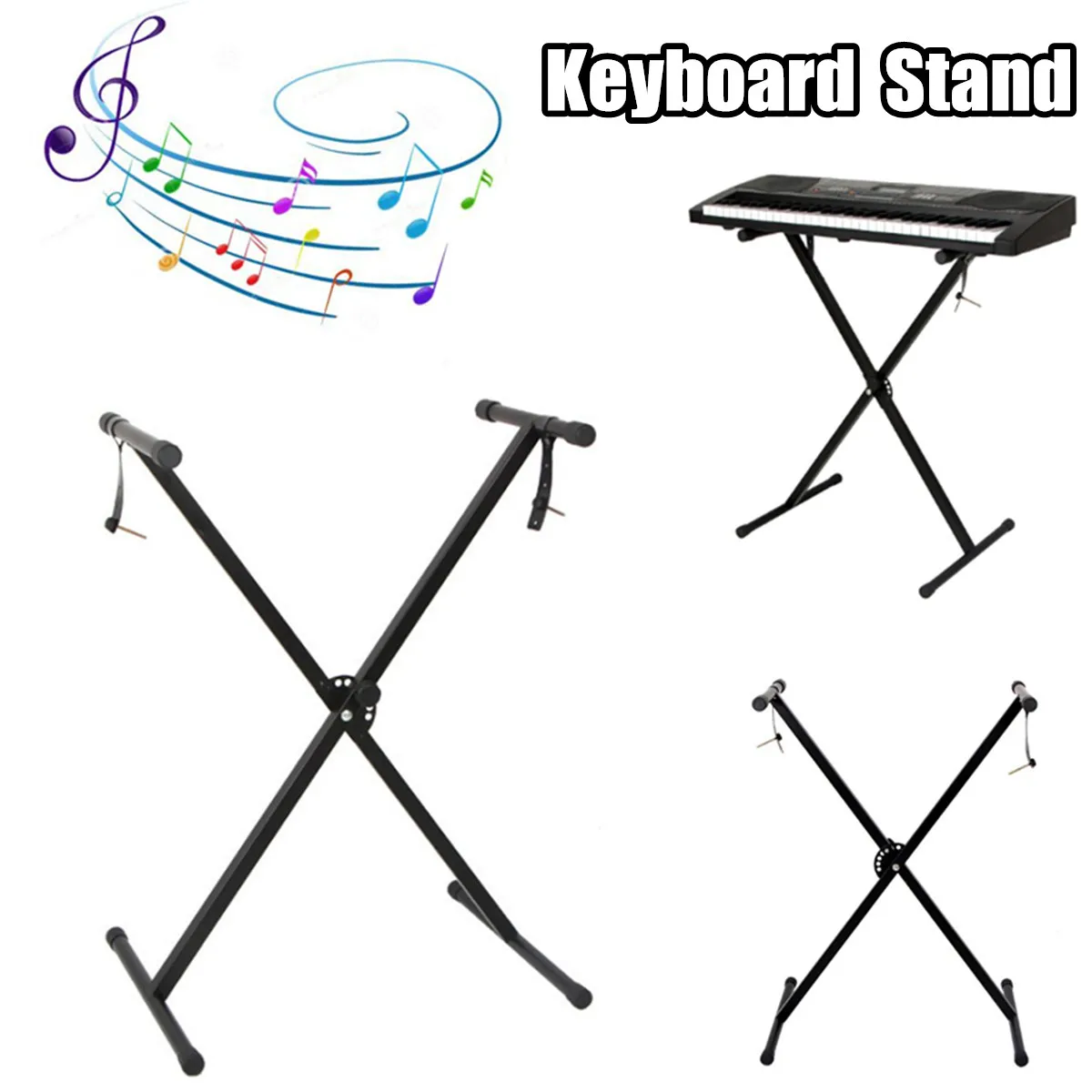 Portable Durable Sturdy Reliable X Shape Black Music Keyboard Electronic Piano Dual Tube Universal electronic Keyboard Stand 
Portable Durable Sturdy Reliable X Shape Black Music Keyboard Electronic Piano Dual Tube Universal electronic Keyboard Stand