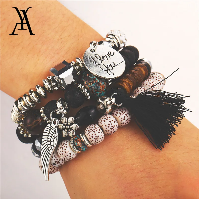 Multi Layer Crystal Natural Stone Beads Tassel Angel Wings Charm Bracelets Bangles Handmade Bohemian Bracelets for Women
Multi Layer Crystal Natural Stone Beads Tassel Angel Wings Charm Bracelets Bangles Handmade Bohemian Bracelets for Women