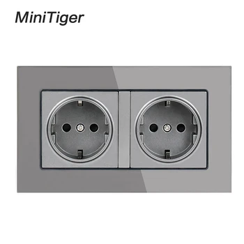 Minitiger 16A Double EU Standard Wall Socket Crystal Glass Panel Power Outlet Grounded With Child Protective Door Grey Black
Minitiger 16A Double EU Standard Wall Socket Crystal Glass Panel Power Outlet Grounded With Child Protective Door Grey Black