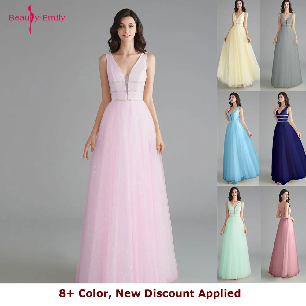 Beauty Emily Elegant Bridesmaid Dresses V Neck Sleeveless Sequins Appliques Party Dress 2019 Long Pink Prom Gowns For Wedding
Beauty Emily Elegant Bridesmaid Dresses V Neck Sleeveless Sequins Appliques Party Dress 2019 Long Pink Prom Gowns For Wedding