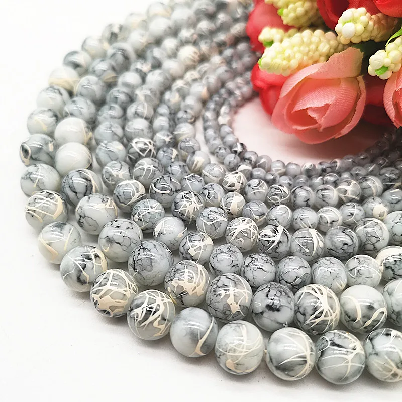 Wholesale 4/6/8/10mm Pull White Silk Glass Beads Loose Spacer Beads Painted Charm For Jewellery Making DIY Bracelet&Necklace #19
Wholesale 4/6/8/10mm Pull White Silk Glass Beads Loose Spacer Beads Painted Charm For Jewellery Making DIY Bracelet&Necklace #19
