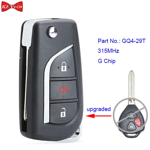 KEYECU for Toyota Corolla Venza Matrix 2010 2011 2012 2013 Modified Remote Control Car Key Fob 315MHz G Chip GQ4-29T
KEYECU for Toyota Corolla Venza Matrix 2010 2011 2012 2013 Modified Remote Control Car Key Fob 315MHz G Chip GQ4-29T