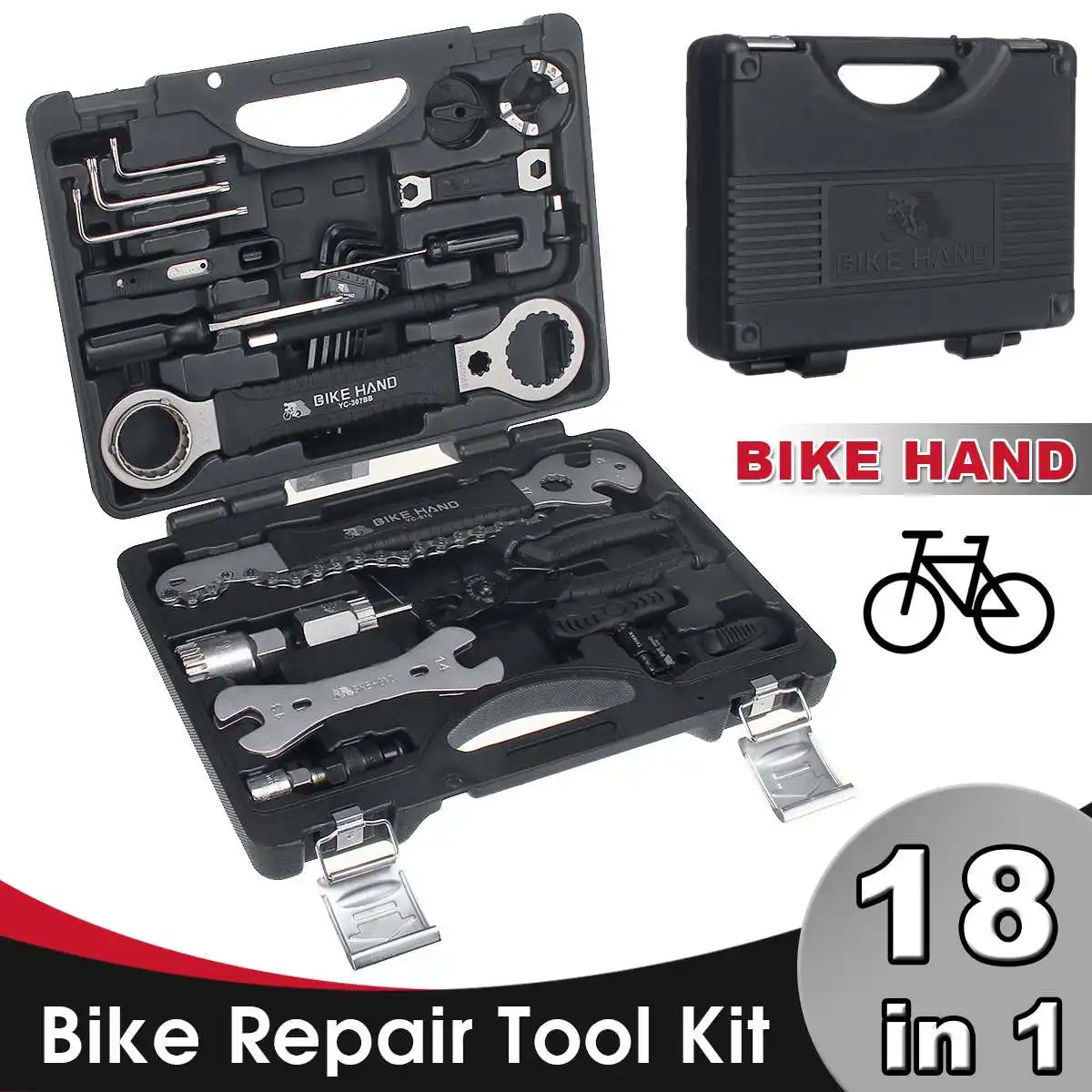 18 in 1 Bicycle Repair Tools Kit Box Set Multi MTB Tire Chain Repair Tools Spoke Wrench Kit Hex Screwdriver Bike Tools
18 in 1 Bicycle Repair Tools Kit Box Set Multi MTB Tire Chain Repair Tools Spoke Wrench Kit Hex Screwdriver Bike Tools