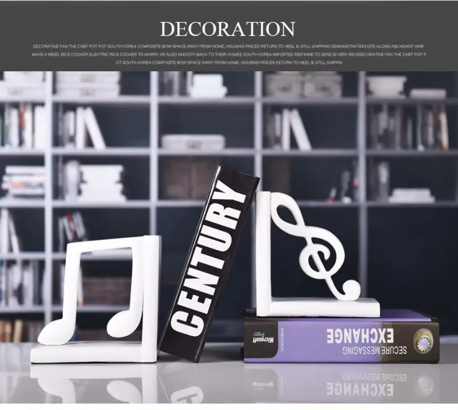 2019 Newest Creative Books Bookends Bookshelf Simple And Elegant music symbol Book Holder
