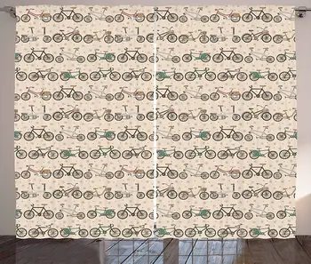 Bicycle Curtains Retro Pattern with Different Bicycles Floral Details and Dots Fun Ride Urban Living Living Room Bedroom Window
Bicycle Curtains Retro Pattern with Different Bicycles Floral Details and Dots Fun Ride Urban Living Living Room Bedroom Window