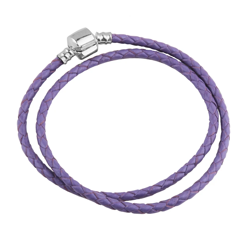 18/19/20/21CM Violet Double Leather chain bracelet & bangle for women DIY European Charm Beads bracelete feminino
18/19/20/21CM Violet Double Leather chain bracelet & bangle for women DIY European Charm Beads bracelete feminino