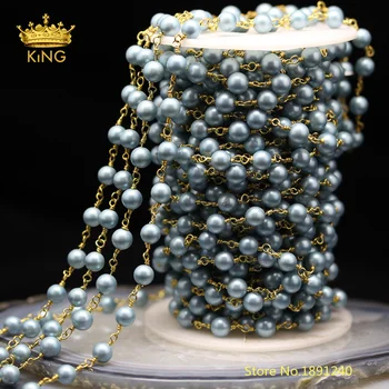 5meters Matted Pearl Round Loose Beads Chains Findings,6mm Frosted Light Blue Shell Pearl Beaded Chains Fashion Jewelry ZJ217-2
5meters Matted Pearl Round Loose Beads Chains Findings,6mm Frosted Light Blue Shell Pearl Beaded Chains Fashion Jewelry ZJ217-2
