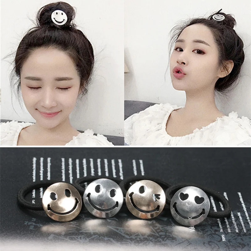 Popular Women lovely vintage metal Smile rubber with ball hair bands girl's cute Hair rope hair circle headwear jewelry
Popular Women lovely vintage metal Smile rubber with ball hair bands girl's cute Hair rope hair circle headwear jewelry
