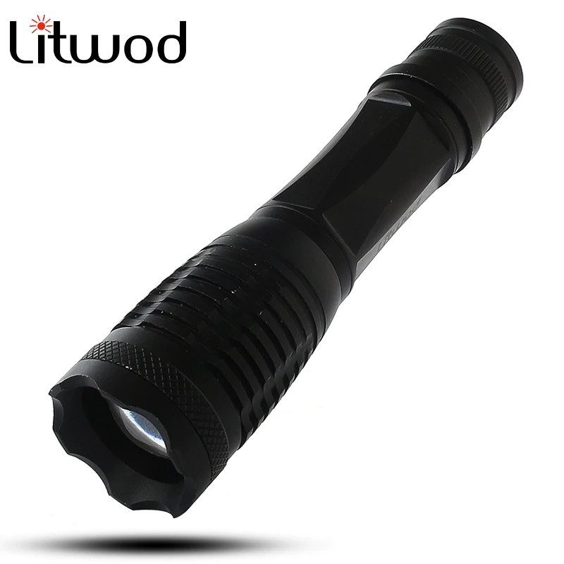 

Litwod Z20 E6 portable light LED Flashlight 4000 Lumens XML T6 Zoomable 5 Modes Lanterna using rechargeable battery 18650 or AAA