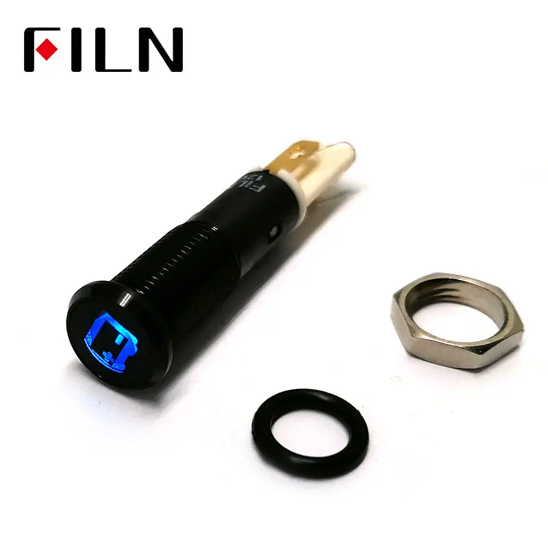 FILN 8mm C8 Car dashboard black shell Battery fault flag 12v led indicator light with Solder foot
FILN 8mm C8 Car dashboard black shell Battery fault flag 12v led indicator light with Solder foot