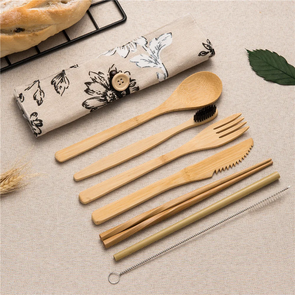 2019NEW Wooden Cutlery Tableware Set Bamboo Straw Fork Knife Spoon Set Chopsticks Toothbrush with Close Bag Travel Cutlery Set
2019NEW Wooden Cutlery Tableware Set Bamboo Straw Fork Knife Spoon Set Chopsticks Toothbrush with Close Bag Travel Cutlery Set