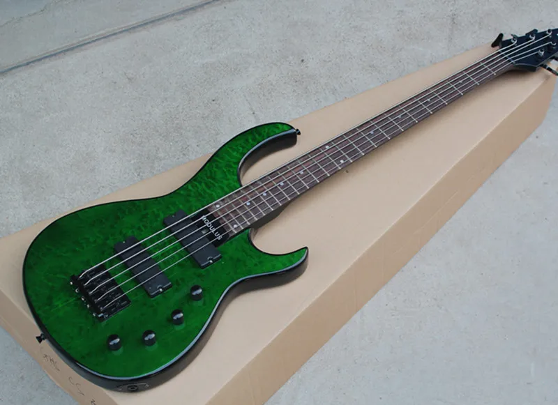 Green 5-String Jasper Modulus Electric Bass Guitar with Alder Body,Offer Customized
Green 5-String Jasper Modulus Electric Bass Guitar with Alder Body,Offer Customized