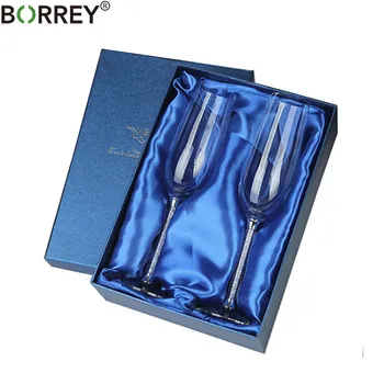 BORREY 2Pcs/Set Crystal Glass Wine Cup Wedding Glasses Champagne Flutes Glasses Goblet Red Wine Cup With Gift Box Wedding
BORREY 2Pcs/Set Crystal Glass Wine Cup Wedding Glasses Champagne Flutes Glasses Goblet Red Wine Cup With Gift Box Wedding