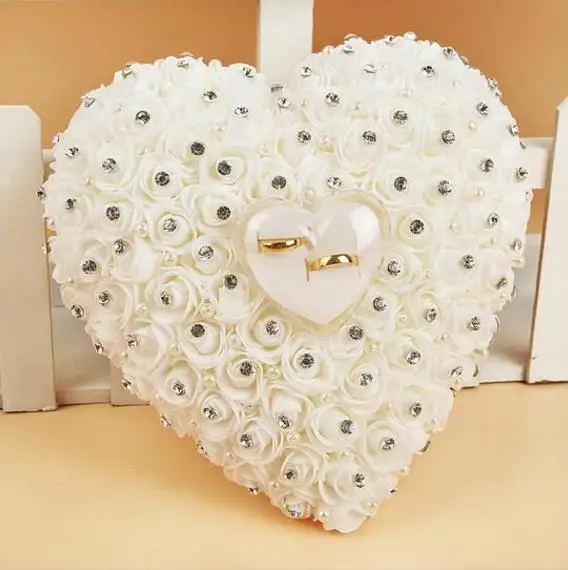 romantic weeding party decor foam rose heart shape ring holder bridal ring pillow crystal pearl Valentine's Day Engagement favor
romantic weeding party decor foam rose heart shape ring holder bridal ring pillow crystal pearl Valentine's Day Engagement favor