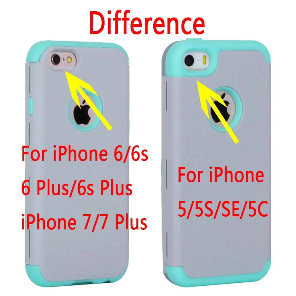 Резиновые однотонные противоударные гибридные силиконовые чехлы для iPhone 7 6 6s Plus