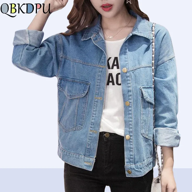 Women Solid color Plus size Denim Jacket 2019 Fashion Basic Jean Jacket Female slim Spring Autumn Long Sleeve Denim Jacket
Women Solid color Plus size Denim Jacket 2019 Fashion Basic Jean Jacket Female slim Spring Autumn Long Sleeve Denim Jacket
