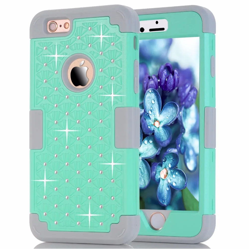 New Hybrid Phone Back Cover For iPhone 6 6S Plus Case Armor Dual Layer Defender Shockproof Protector Cases |